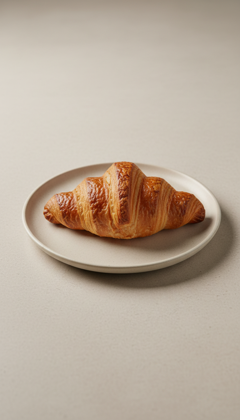 Artisanal Croissant on Porcelain Plate