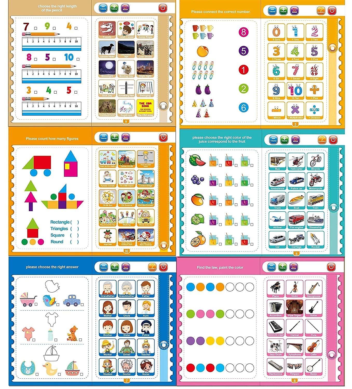 Kids Intelligence Book English Letters & Words Learning Sound Book