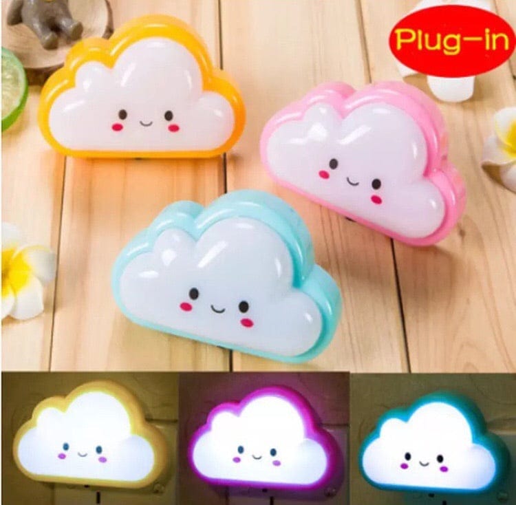 Smiley Cloud Plug-In LED Night Light – Soft Warm Glow Baby Lamp, Kids Night Light for Bedroom & Nursery