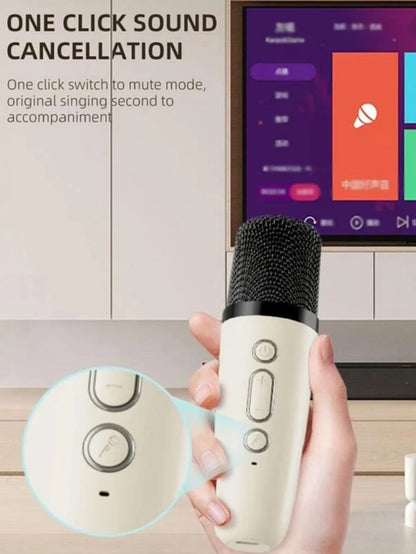 Portable Bluetooth Speaker with Wireless Mic | RGB LED Lights | High Bass Rechargeable Karaoke Speaker