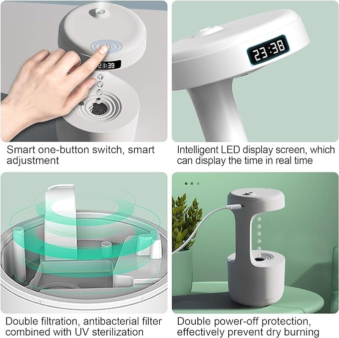 Creative Zip-top Can Air Humidifier USB Mist Maker Fogger with Colorful LED Light for Home Car Portable