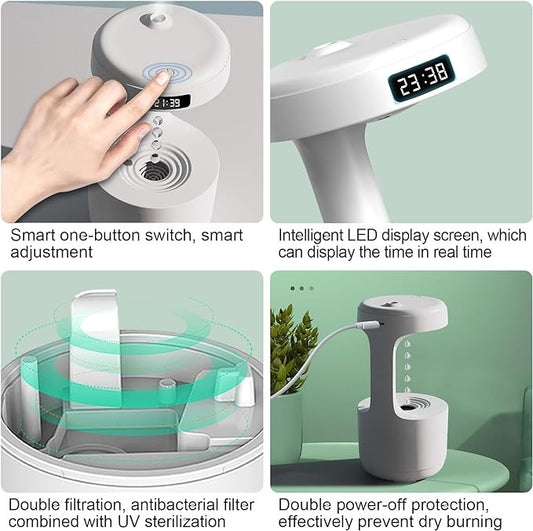 Creative Zip-top Can Air Humidifier USB Mist Maker Fogger with Colorful LED Light for Home Car Portable