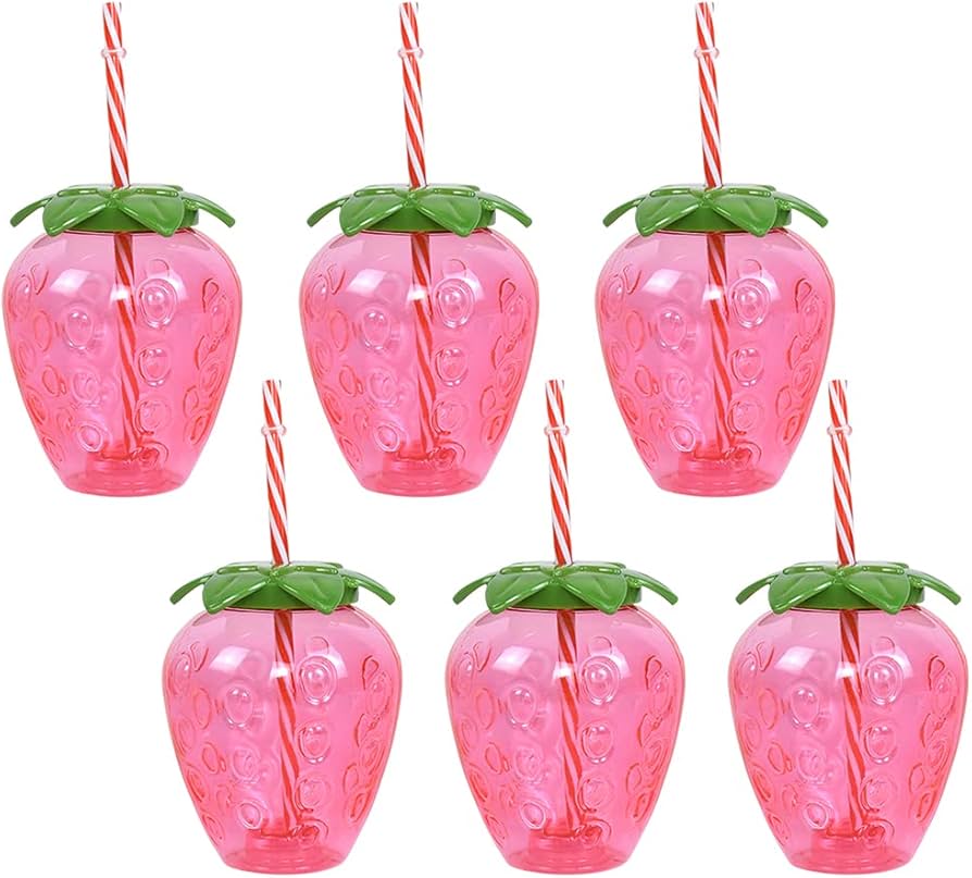 Large strawberry Straw Water Bottle