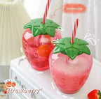 Large strawberry Straw Water Bottle