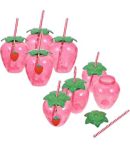 Large strawberry Straw Water Bottle