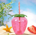 Large strawberry Straw Water Bottle
