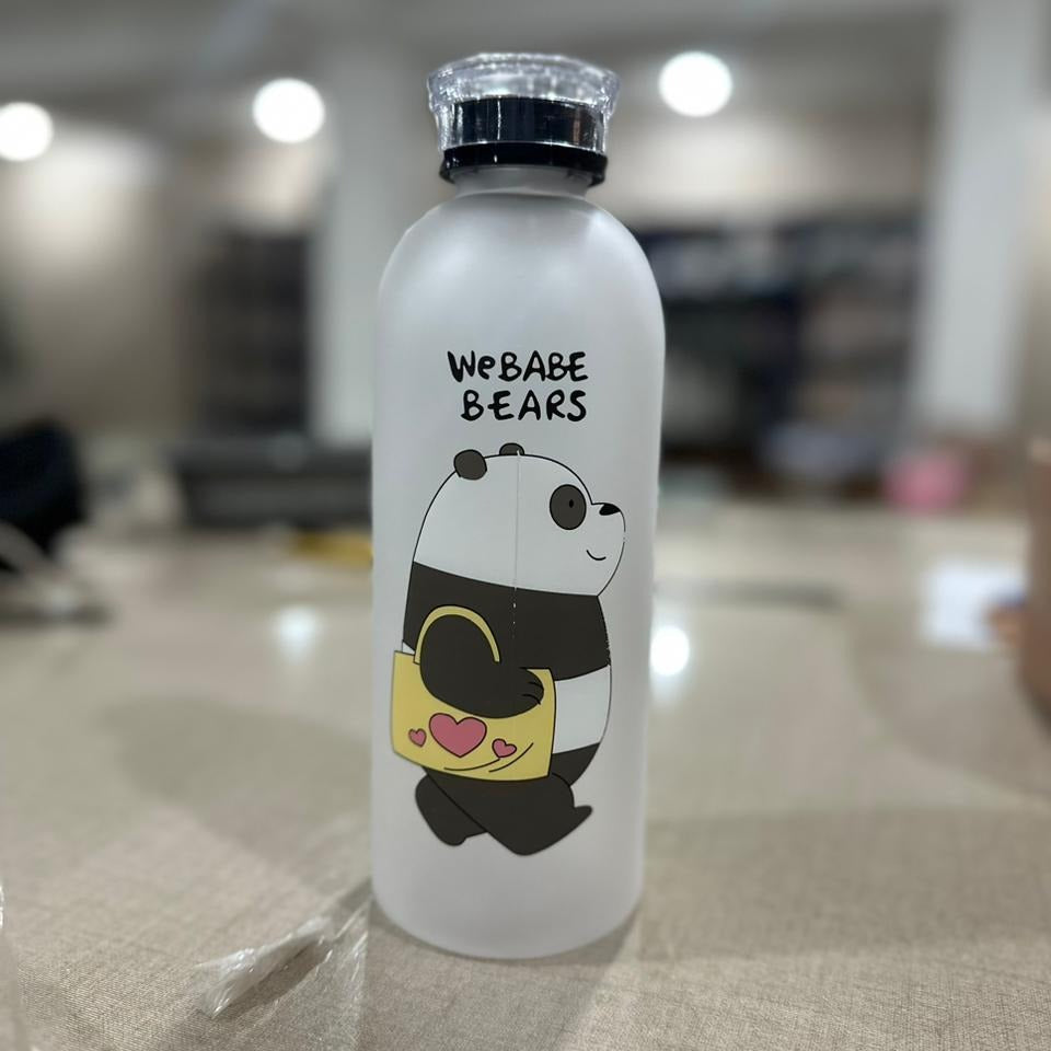 We Bear Panda Water Bottle 1000ml With Two Caps And Straw