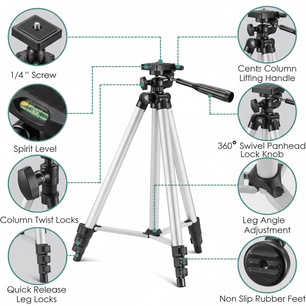 Tripod 3110 Portable Adjustable Aluminium