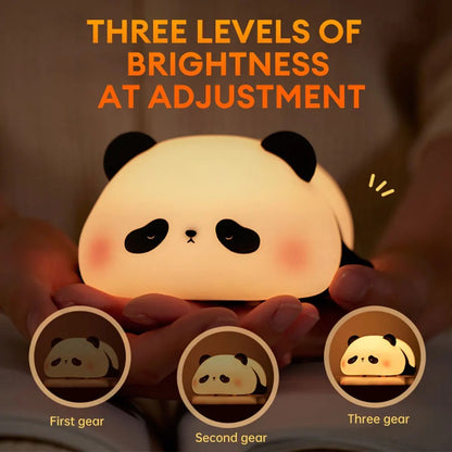 Cute Panda Silicone Night Light – Soft Touch LED Lamp for Kids Bedroom
