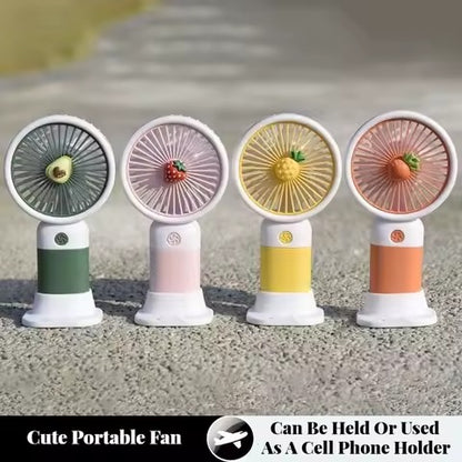 Rechargeable Mini Handy Fruit Character Fan Portable USB- With Cable