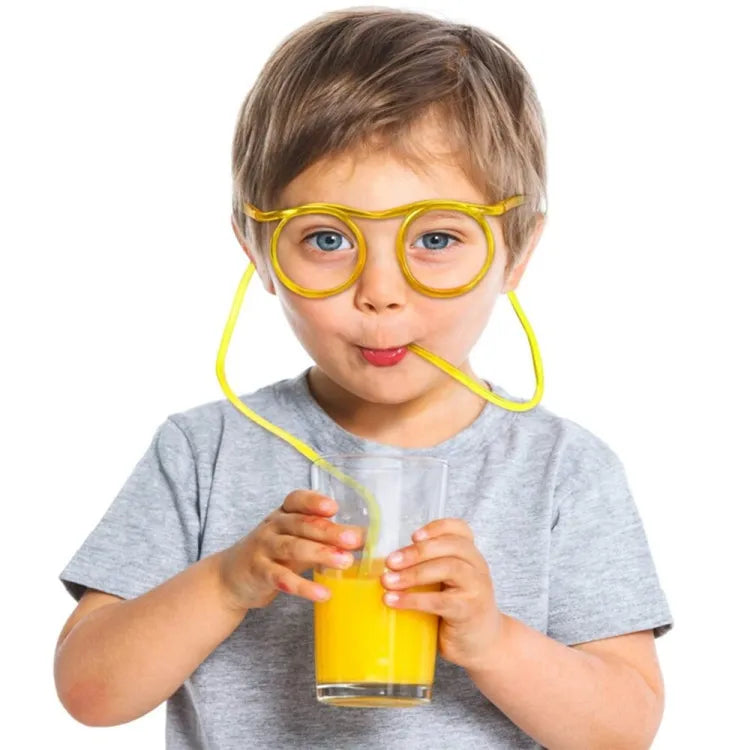 Funny Silly Straw Glasses for Kids and Adults - Creative Flexible Drinking Straw Eyeglasses Fun Party Accessory
