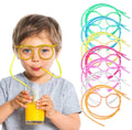 Funny Silly Straw Glasses for Kids and Adults - Creative Flexible Drinking Straw Eyeglasses Fun Party Accessory