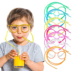 Funny Silly Straw Glasses for Kids and Adults - Creative Flexible Drinking Straw Eyeglasses Fun Party Accessory