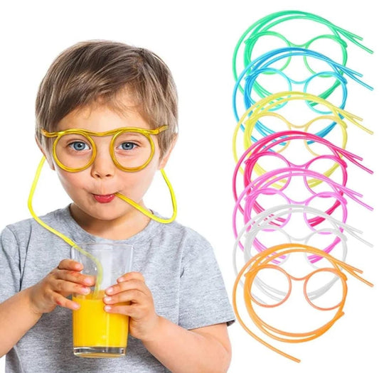 Funny Silly Straw Glasses for Kids and Adults - Creative Flexible Drinking Straw Eyeglasses Fun Party Accessory