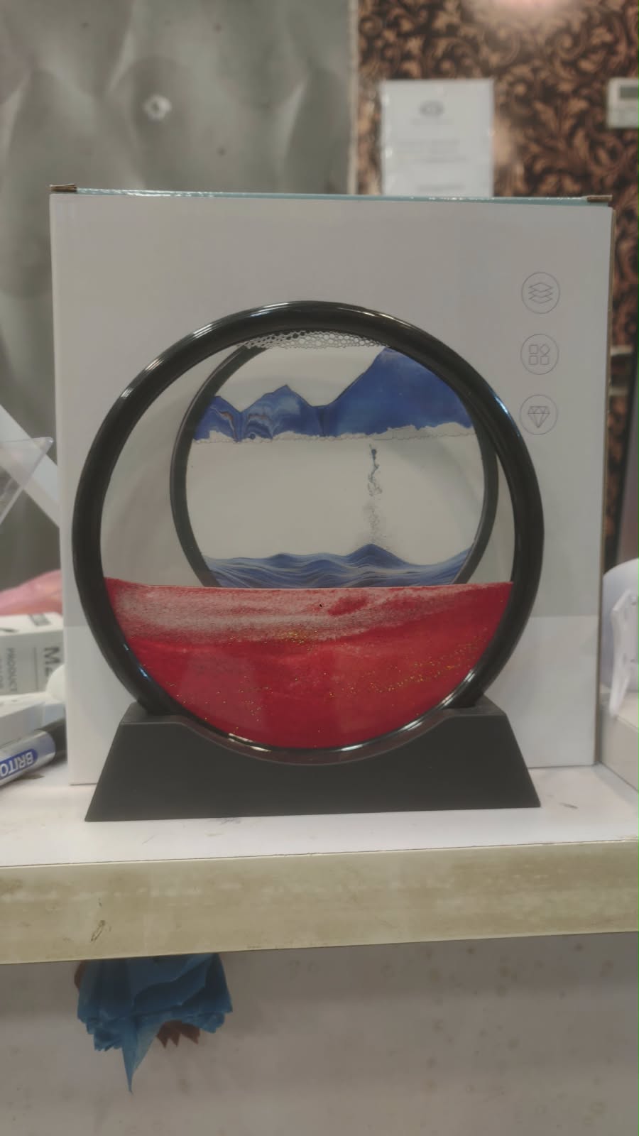 Moving Sand Art Picture – 3D Dynamic Deep Sea Sandscape with Display Stand - Without Light