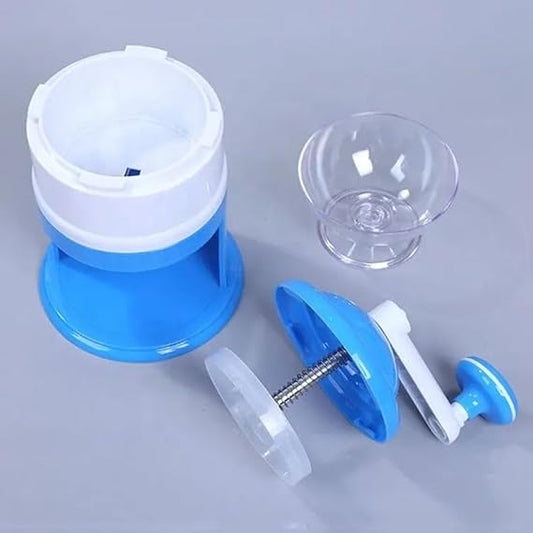 Manual Portable Hand Ice Crusher Machine - Portable Shaved Ice Maker & Gola Maker with Stainless Steel Blades