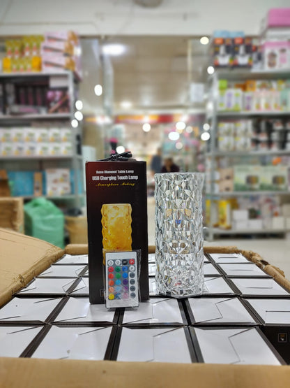 Crystal Diamond Rose Lamp – 16 Color Changing LED Table Lamp with Remote & Touch Control