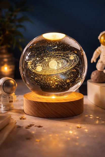 3D Crystal Ball Lamp | LED Crystal Galaxy Lamp For Room & Home Decoration