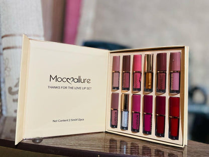 Mocallure 12pcs Glossy Matte+Lip Gloss Set