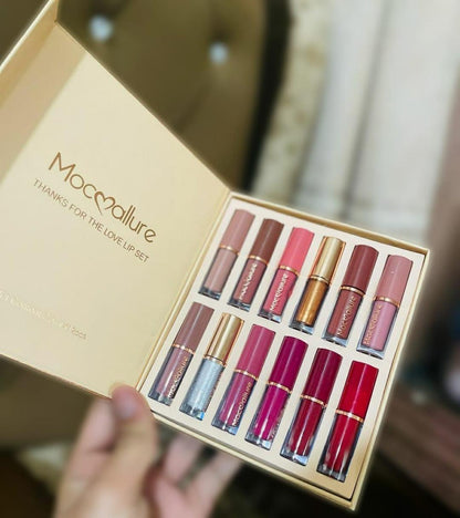 Mocallure 12pcs Glossy Matte+Lip Gloss Set