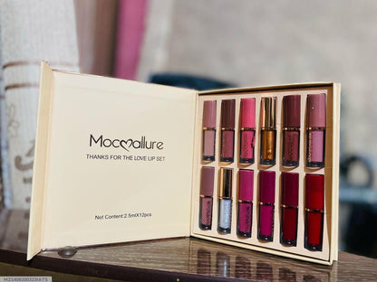 Mocallure 12pcs Glossy Matte+Lip Gloss Set