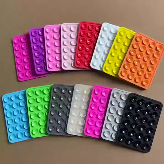 Double Side Silicone Suction Pad Phone Holder – Self-Adhesive Square Rubber Grip Pad for All Mobiles & Tablets
