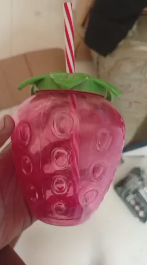 Large strawberry Straw Water Bottle
