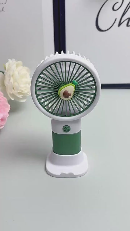 Rechargeable Mini Handy Fruit Character Fan Portable USB- With Cable