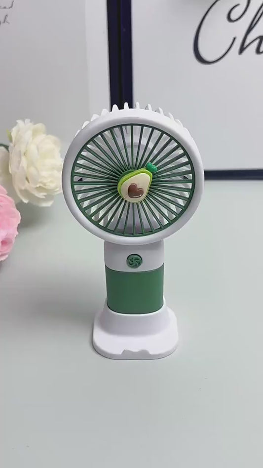 Rechargeable Mini Handy Fruit Character Fan Portable USB- With Cable