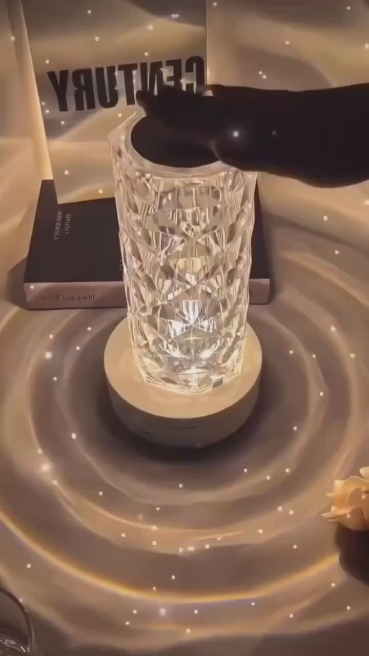 Crystal Diamond Rose Lamp – 16 Color Changing LED Table Lamp with Remote & Touch Control