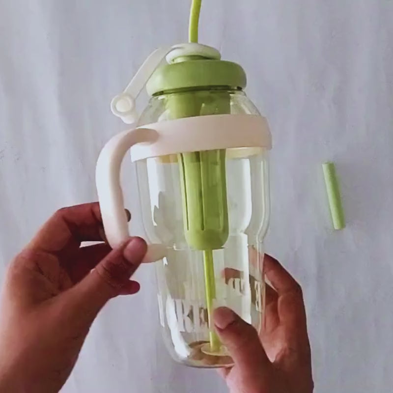 Ice Cream Water Bottle with Straw & Tea Infuser | 1400ml