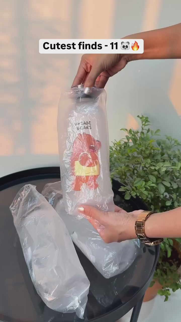 We Bear Panda Water Bottle 1000ml With Two Caps And Straw