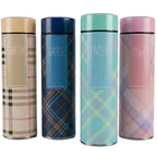 LED Temperature Display Water Bottle | Checkered Design 500 ML