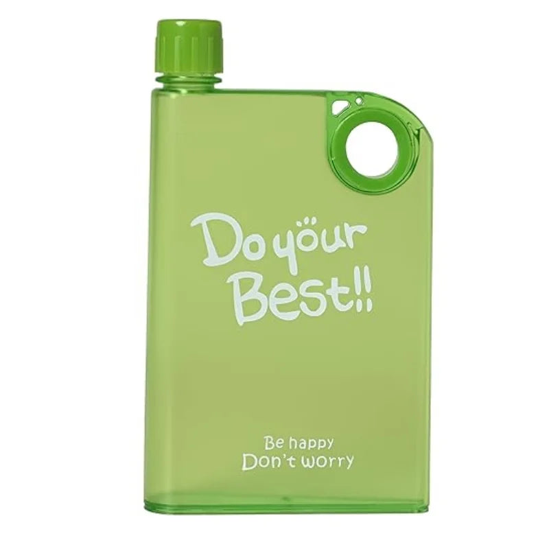 Green Ultra Slim Notebook Style Water Bottle 380ml