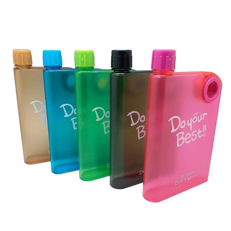 Green Ultra Slim Notebook Style Water Bottle 380ml