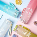 Blue Frosted Glass Water Bottle | Leak-Proof | 400ml