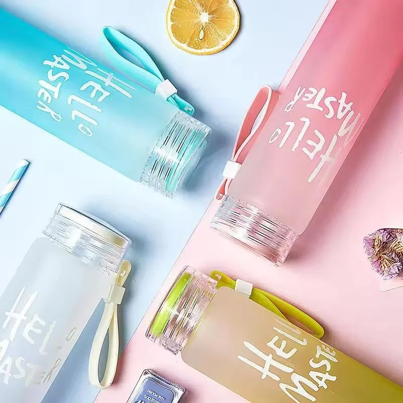 Blue Frosted Glass Water Bottle | Leak-Proof | 400ml