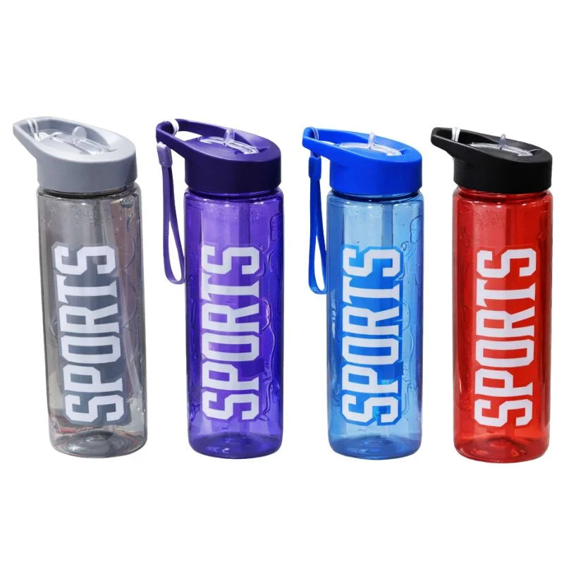 Purple Stylish Water Sport Bottle 1000ml with Straw