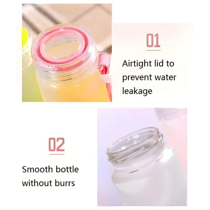 Blue Frosted Glass Water Bottle | Leak-Proof | 400ml
