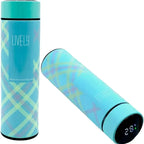 LED Temperature Display Water Bottle | Checkered Design 500 ML