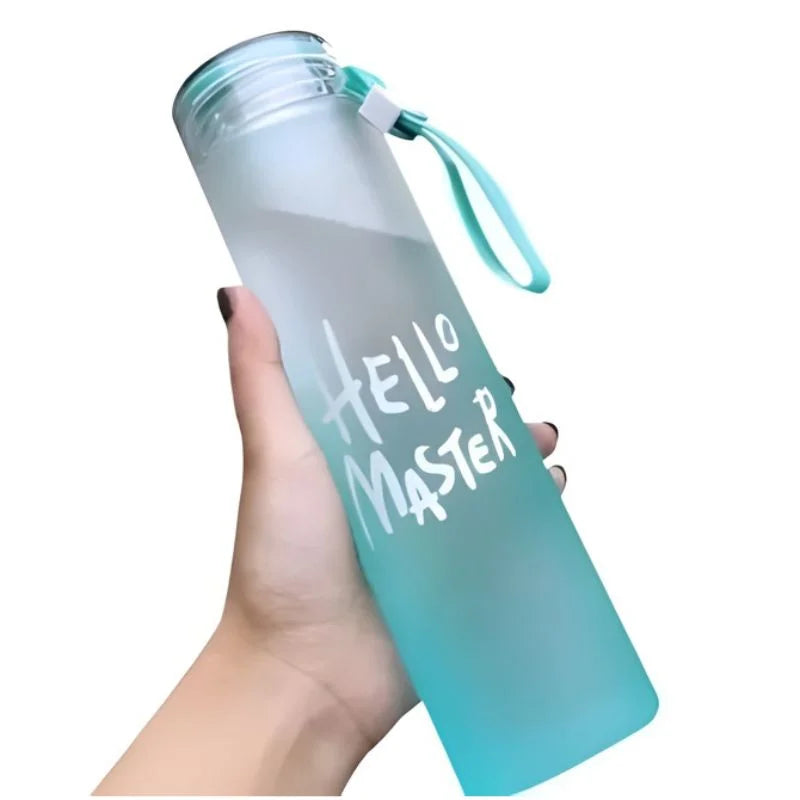 Blue Frosted Glass Water Bottle | Leak-Proof | 400ml