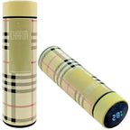 LED Temperature Display Water Bottle | Checkered Design 500 ML